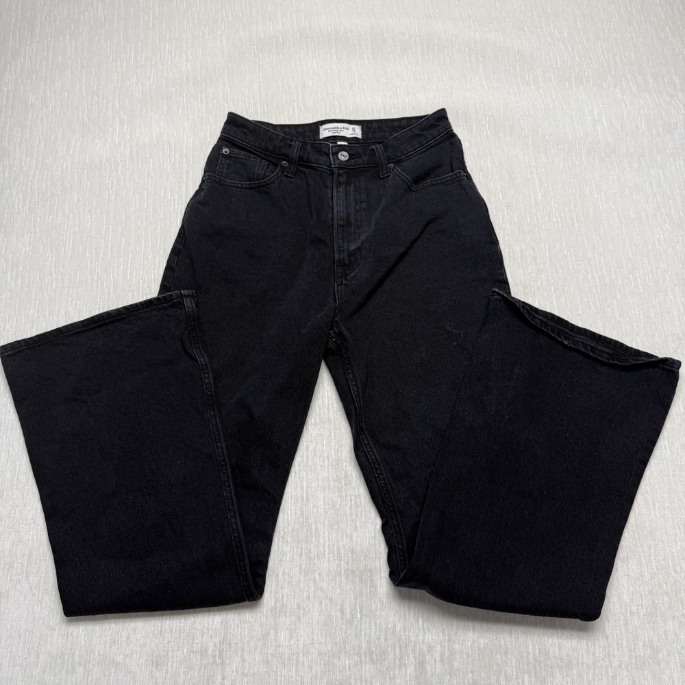 Abercrombie & Fitch Vintage Flare Curve Love Jeans Womens 4/27 Black High Rise